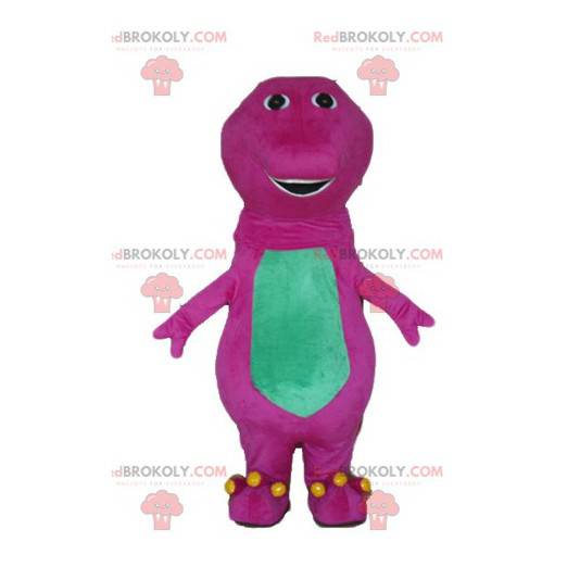 Velký obří růžový a zelený dinosaur maskot - Redbrokoly.com