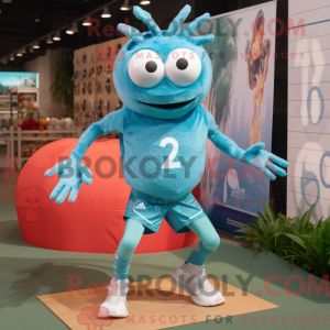 Cyan Crab Cakes Maskottchen...