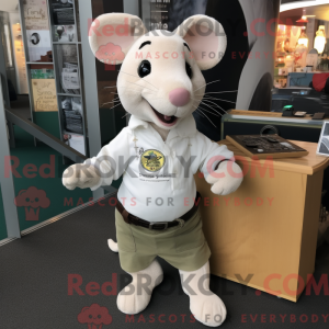 Witte muis mascottekostuum...
