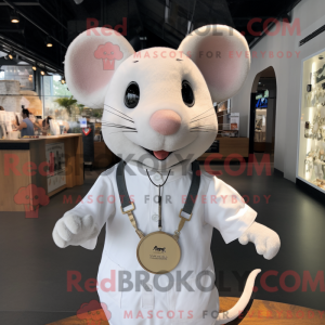 White Mouse mascot costume...