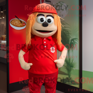 Red Pad Thai mascot costume...