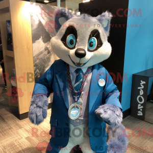 Blå Civet maskot kostume...