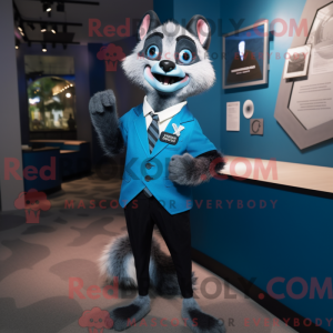 Blå Civet maskot kostume...