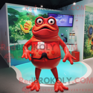 Red Frog mascot costume...