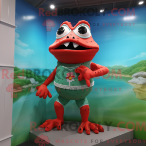 Red Frog-maskotdraktfigur...