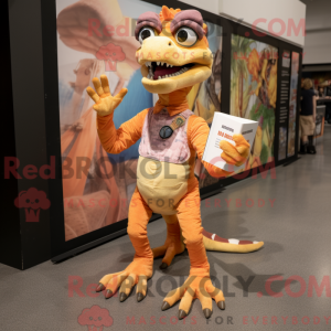 Peach Velociraptor maskot...