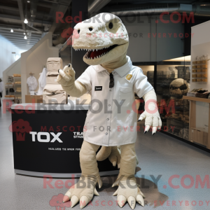 Cream T Rex mascot costume...