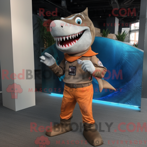 Rust Shark mascot costume...