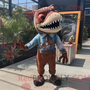 Rust Shark mascot costume...