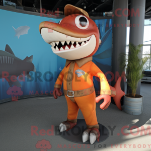 Rust Shark mascot costume...