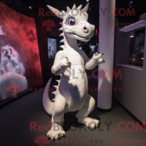 White Dragon maskot kostume...