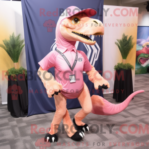 Pink Utahraptor maskot...