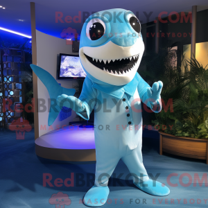 Sky Blue Shark mascot...
