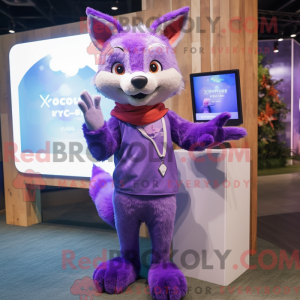 Purple Fox-maskotdraktfigur...