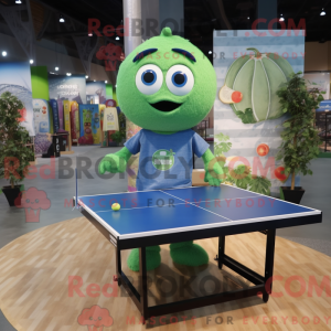Grønt bordtennisbord maskot...