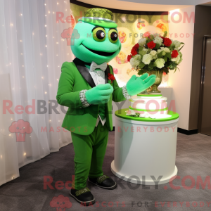 Grönt bröllopskake maskot...
