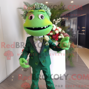 Grönt bröllopskake maskot...