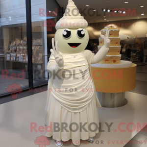 Cream Ice Cream Cone maskot...