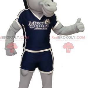 Mascotte grijs en zwart paard - Redbrokoly.com