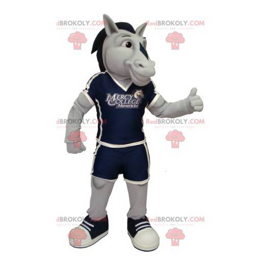 Mascotte cavallo grigio e nero - Redbrokoly.com