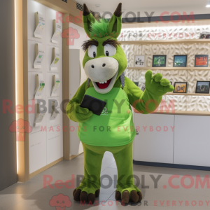 Zielony esel maskot drakt...