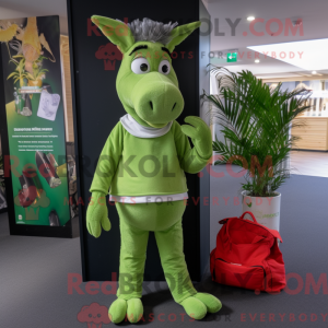 Grön esel maskot drakt...