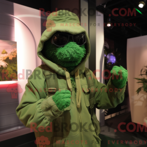 Green Sniper maskot kostume...