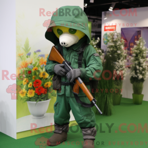 Green Sniper maskot kostume...