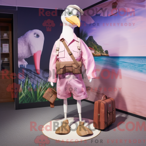 Pink Seagull mascot costume...