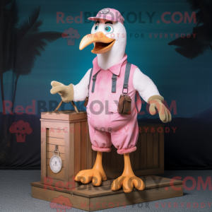 Rosa måke-maskotdraktfigur...