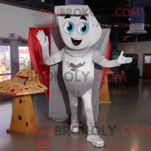 Sølv Pizza Slice maskot...