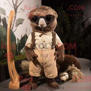 Brun Pangolin maskot...