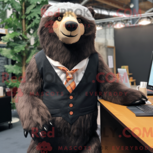 Peach Sloth Bear mascot...