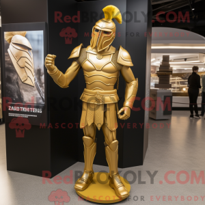 Gold Spartan Soldier maskot...