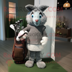 Grå Golf Bag maskot kostym...