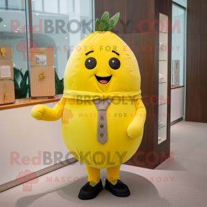 Gul melon maskot kostume...