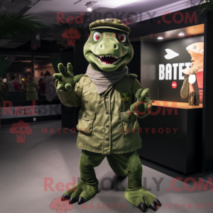 Oliven T Rex maskot kostume...