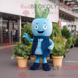 Blue Turnip-mascottekostuum...