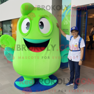 Lime grønn blåhval maskot...