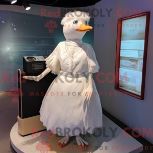 Hvid måge maskot kostume...