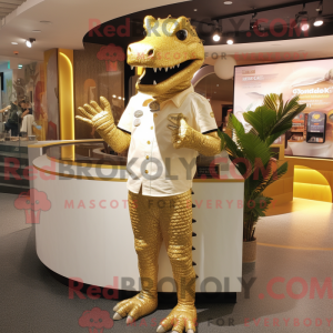 Goudkrokodil-mascottekostuu...