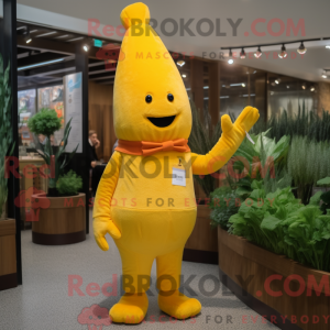 Geel Wortel mascottekostuum...
