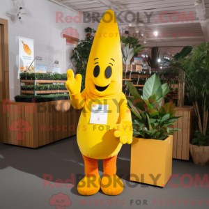 Geel Wortel mascottekostuum...