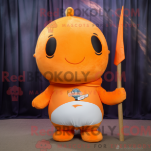 Fantasia de mascote Narval laranja com moletom e alfinetes de gravata - Mascotes narval - REBROKO_355434 - RedBrokoly.com