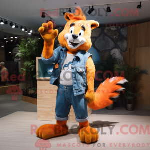 Orange Skunk Maskottchen...