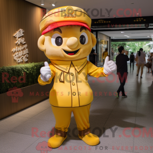 Gold Plum mascot costume...