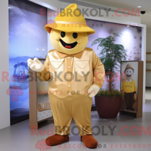 Gold Plum maskot kostume...