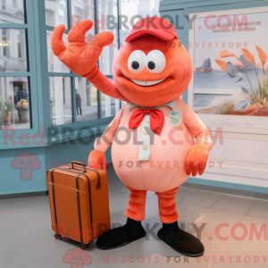 Peach Lobster Maskottchen...
