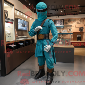 Teal Gi Joe mascot costume...