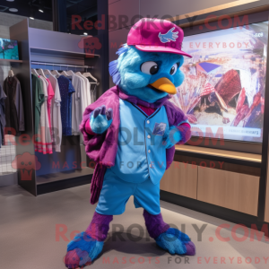 Magenta Blue Jay maskot...